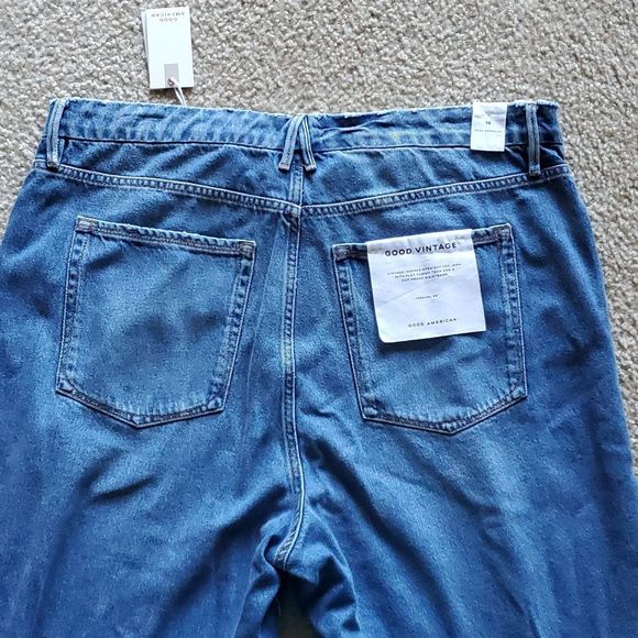 NWT Good American Vintage Jagged Hem Straight Leg Jeans- 18 - Picture 8 of 11